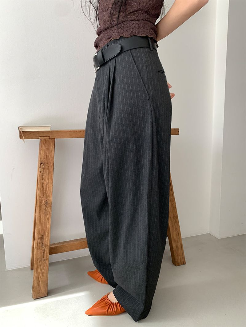 STRIPE TWILL BALLOON SLACKS (2C)