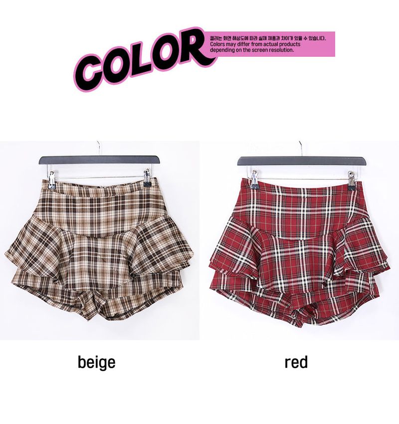 rounding check skirt (2color/속바지)