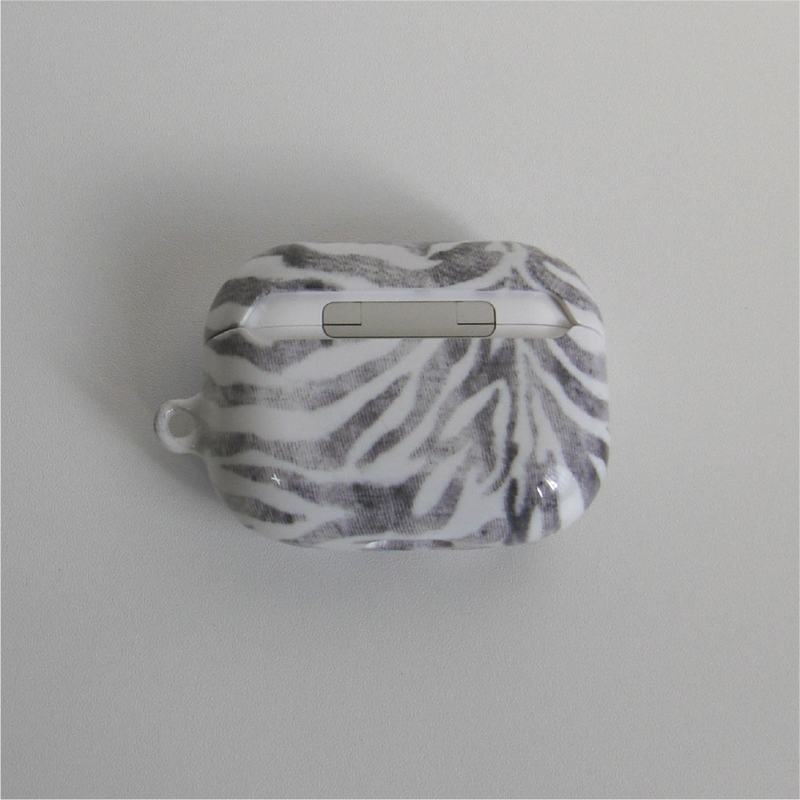 [MADE] zebra glossy hard airpod/buds case (gray)