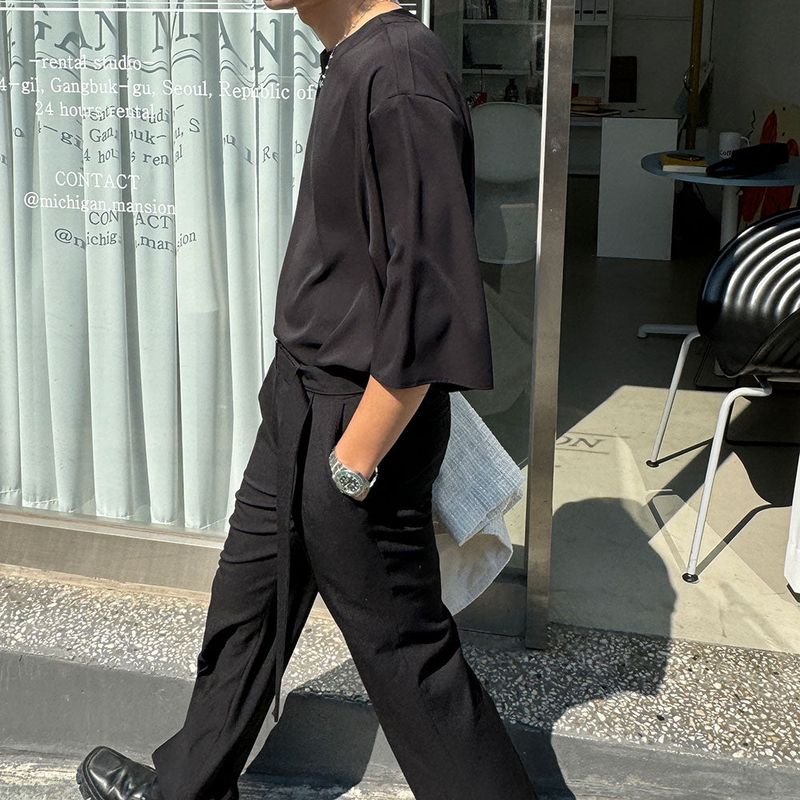 ASCLO Semi Wide Belt Slacks (4color)