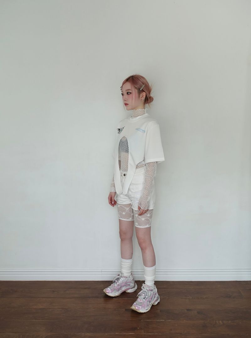 lace inner shorts - ivory