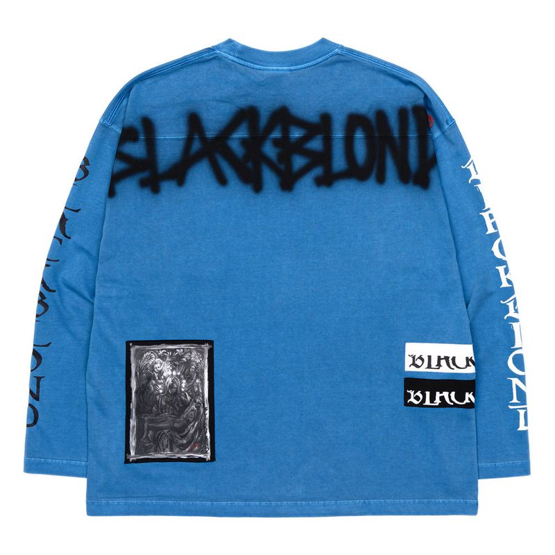 BBD Chaos Patch Pigment Long T-Shirt (Ocean Blue)