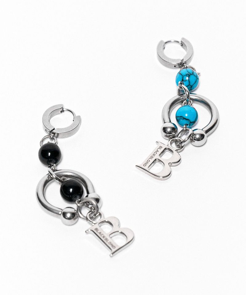 BBD Stone Ball B Logo Earring (Silver&Turquoise)