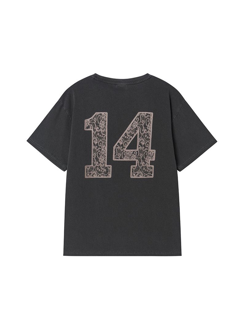 LACE LOGO TEE CHARCOAL