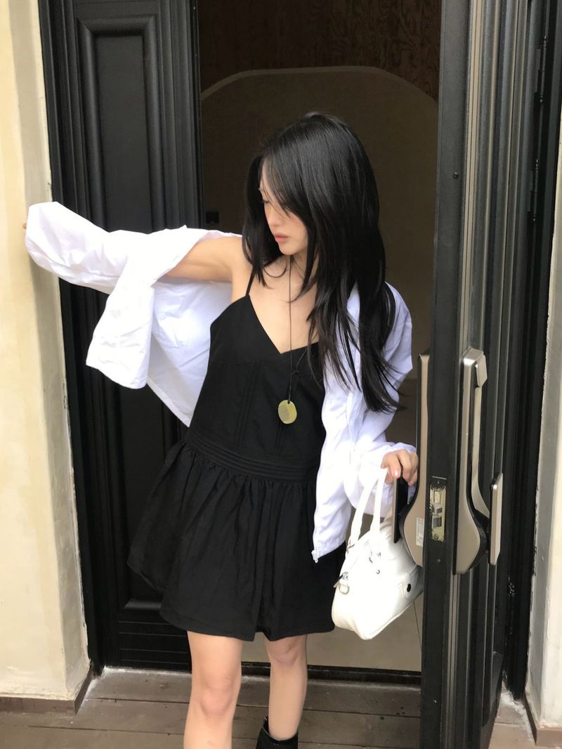 Roen Pintuck Layered Slip Mini Dress