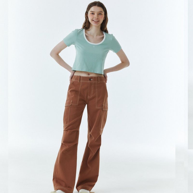 RVS Ringer Cropped T-Shirt Mint
