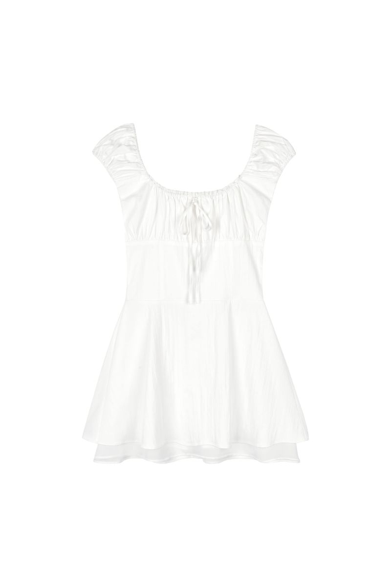 Chloe ribbon dress, White