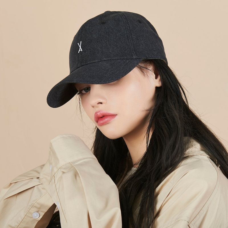 Varzar Logo Over Fit Denim Ball Cap Black