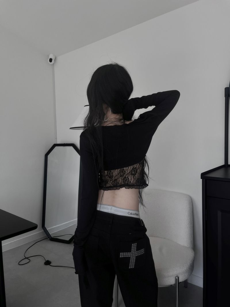 eyelet bolero cardigan