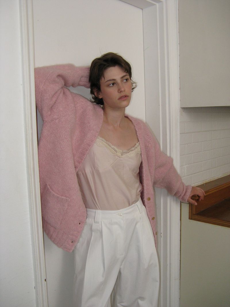Softy alpaca cardigan_pink