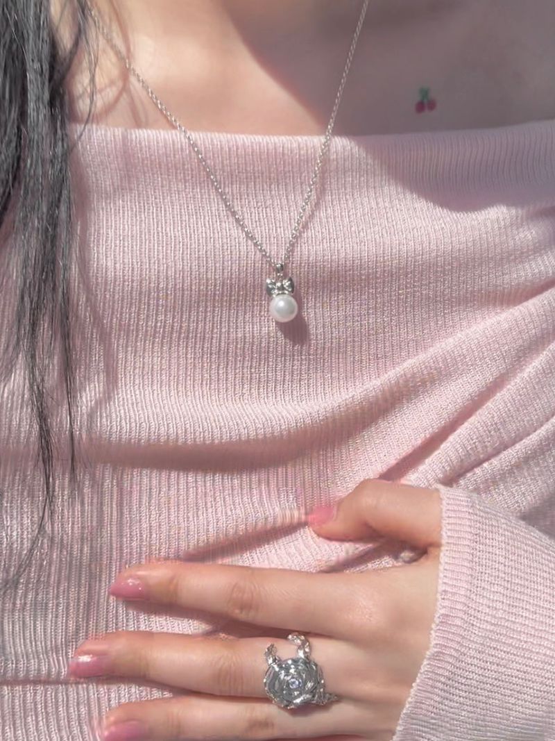 DANI（ダニ）の「Ribbon Pearl Necklace（Accessories）」