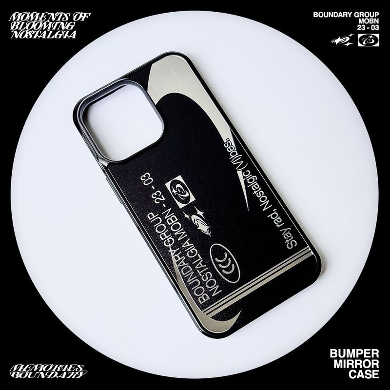 Nostalgic Vibes Bumper Mirror Phone Case (Black)