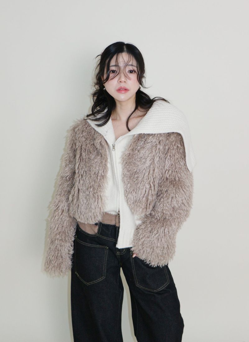 Angel Hairri Fur Bolero Short Jacket (Semi Cropped Jacket)
