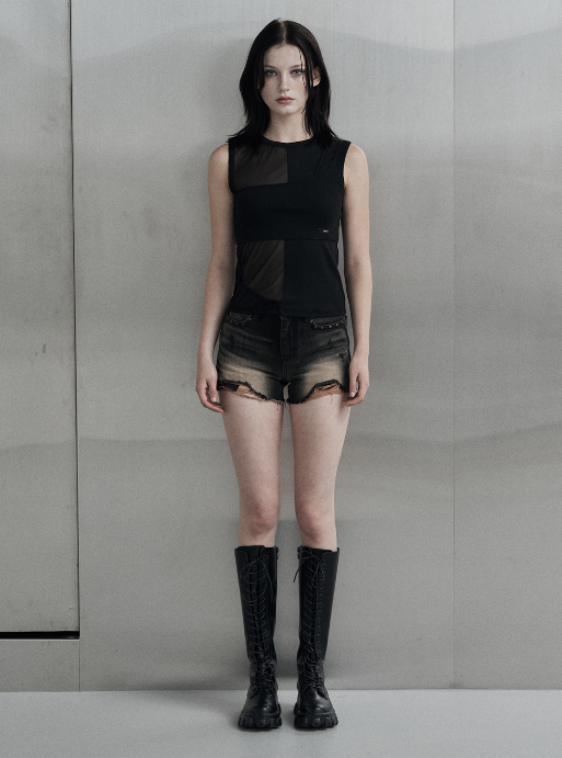 mnem（ムネム）の「[mnem] multi layered sleeveless (black)（Tops）」
