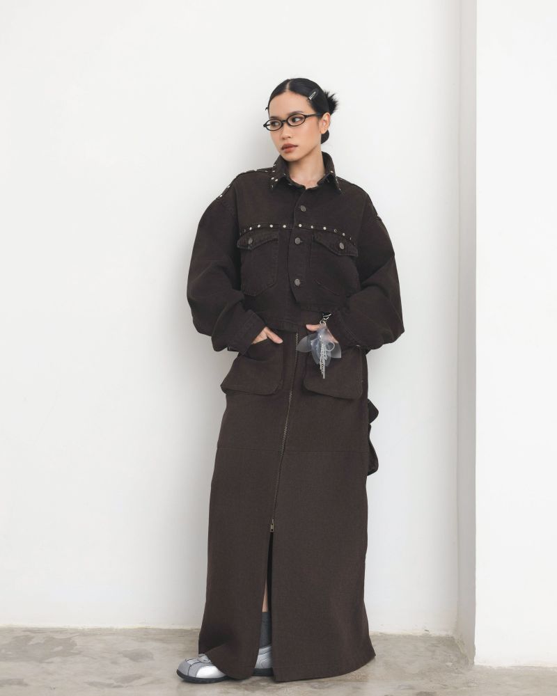 Oversized Rivet Denim Jacket
