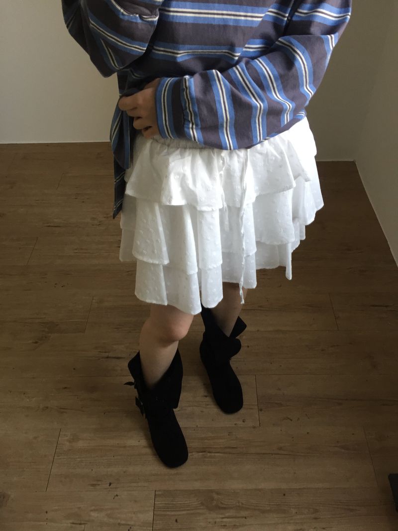 Floral Mini Ruffle Skirt (3color)