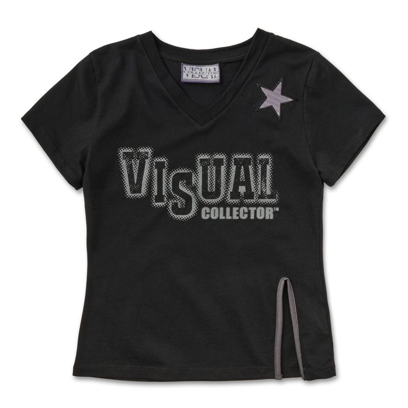 VISUAL COLLECTOR（ビジュアルコレクター）の「Star Applique Slit Tee [Black]（Tops）」