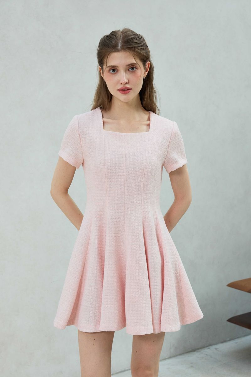 LANI TWEED DRESS / PINK