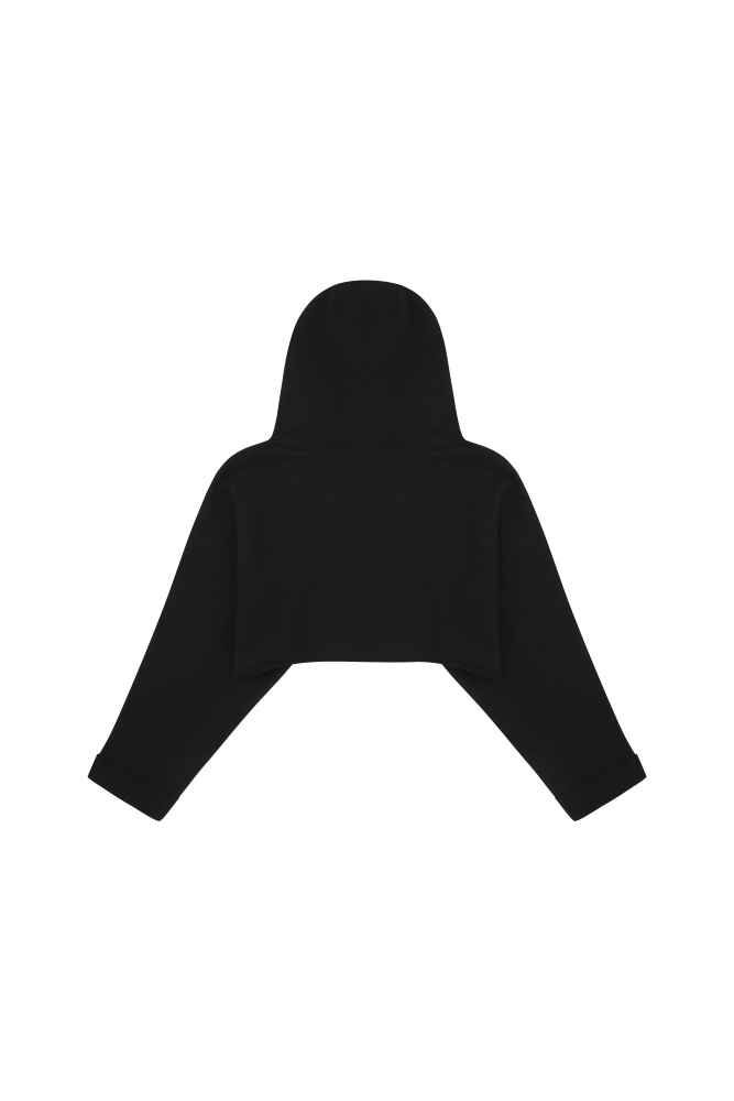 Reinsein doodle raw-edge crop hoodie