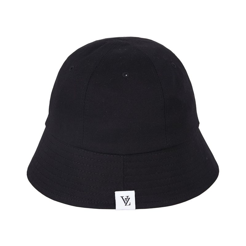 Monogram Label Round Bucket Hat Black