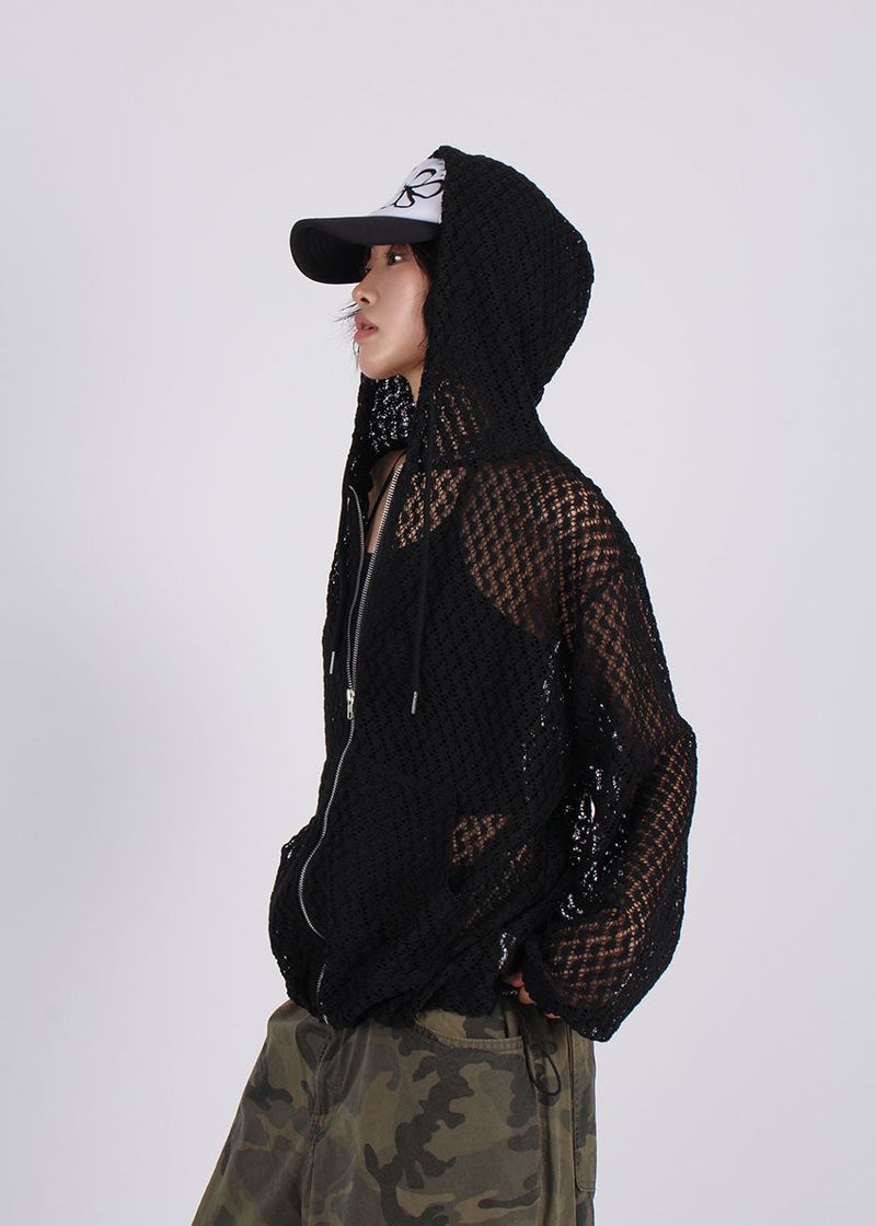 eon(イオエン)の「PUNCHING KNIT HOOD ZIP-UP(Tops)」