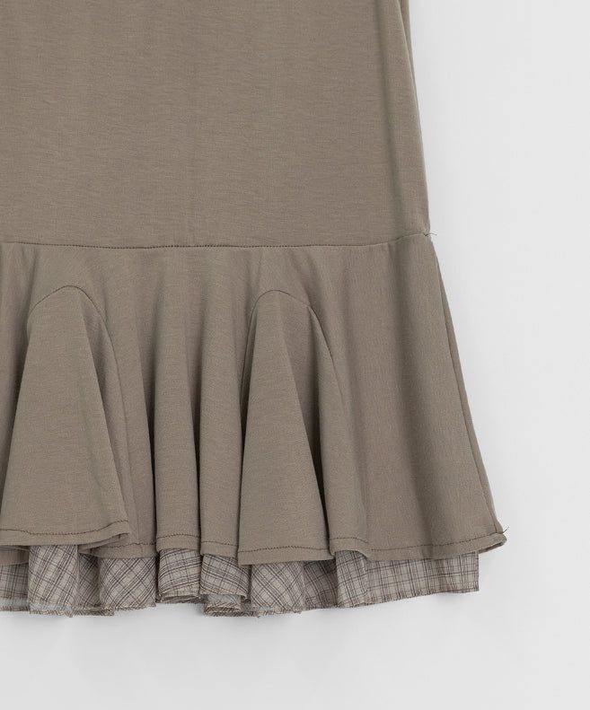Sunkey Button Frill Layered Sleeveless