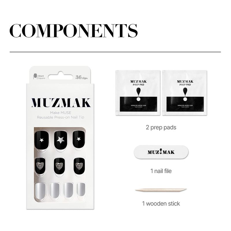 MUZMAK Reusable Nail Tip Dazed(Short Square)