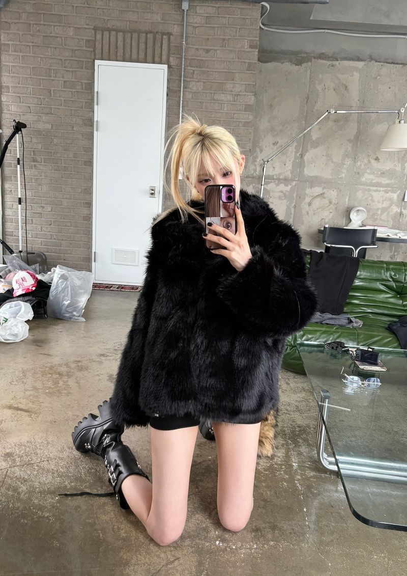 Street Hooded Fur Jacket