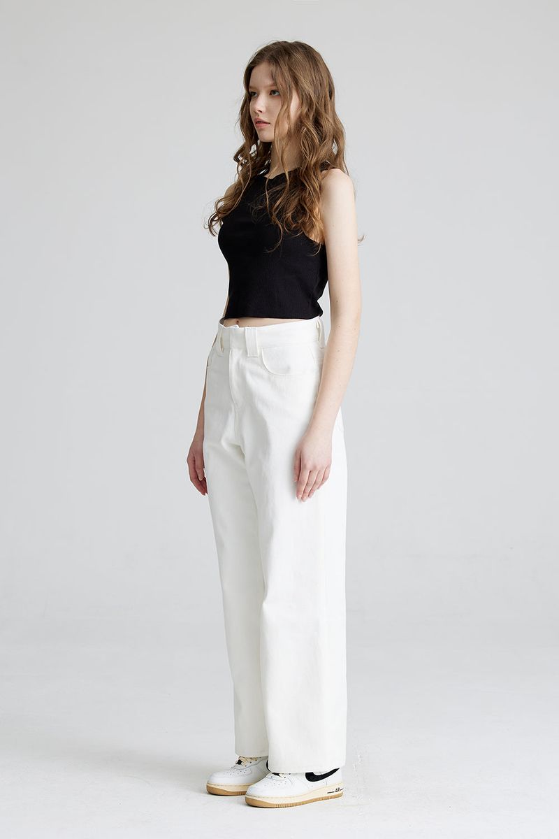 WMNS LOOSEFIT COTTON PANTS WHITE