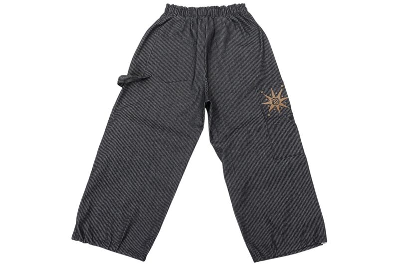 Wide-printed Carpenter Denim Balloon Pants