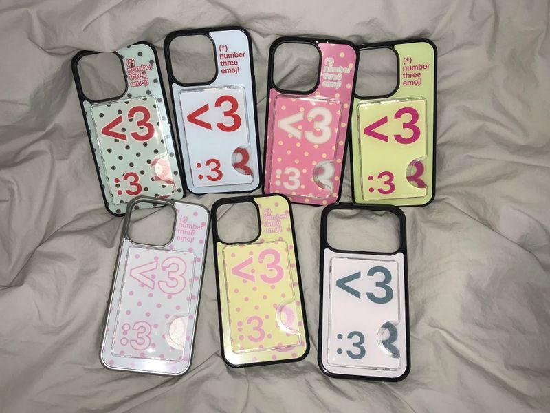 [MADE] Number 3 emoji case + card slot (Lemon candy)