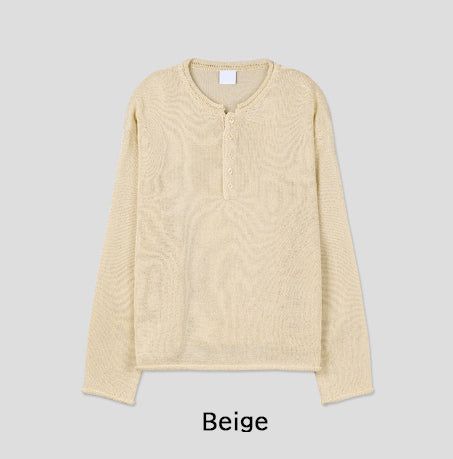 Aerin See-through Henley Neck Knit