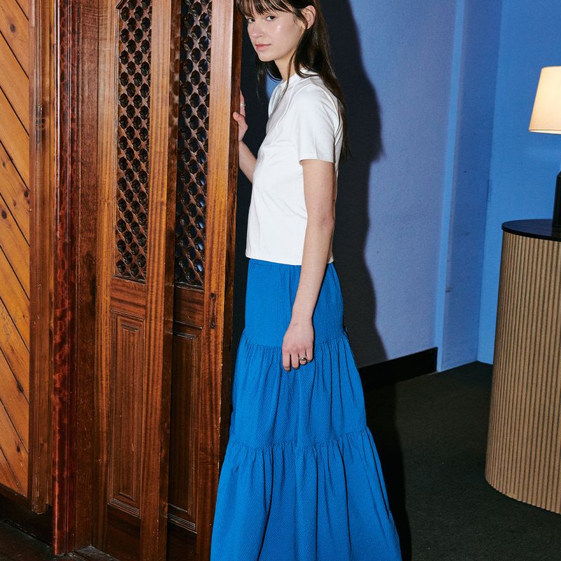 Cancan Long Skirt Blue
