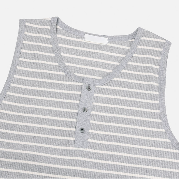 [S/S] Stripe henry neck sleeveless(3color)