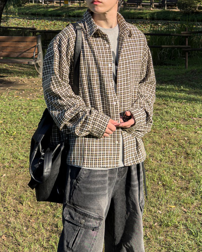 N Semi Crop Check Shirt