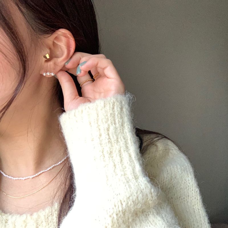  (silver925) スリーパールピアス *silver
