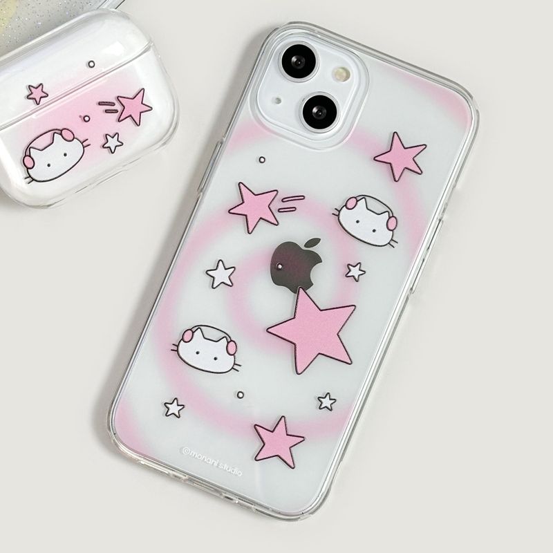 [Gel-hard] Y2K cat Phone case (Pink) (only case)