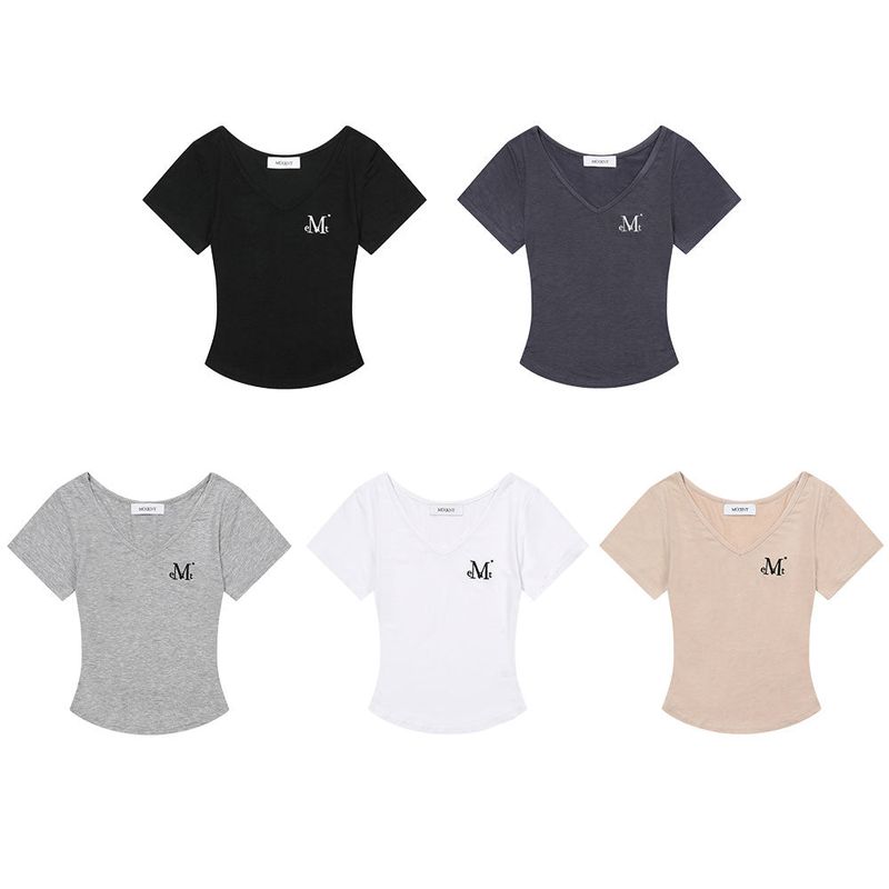 ONYX SIGNATURE LOGO V-NECK HALF T (5COLOR)