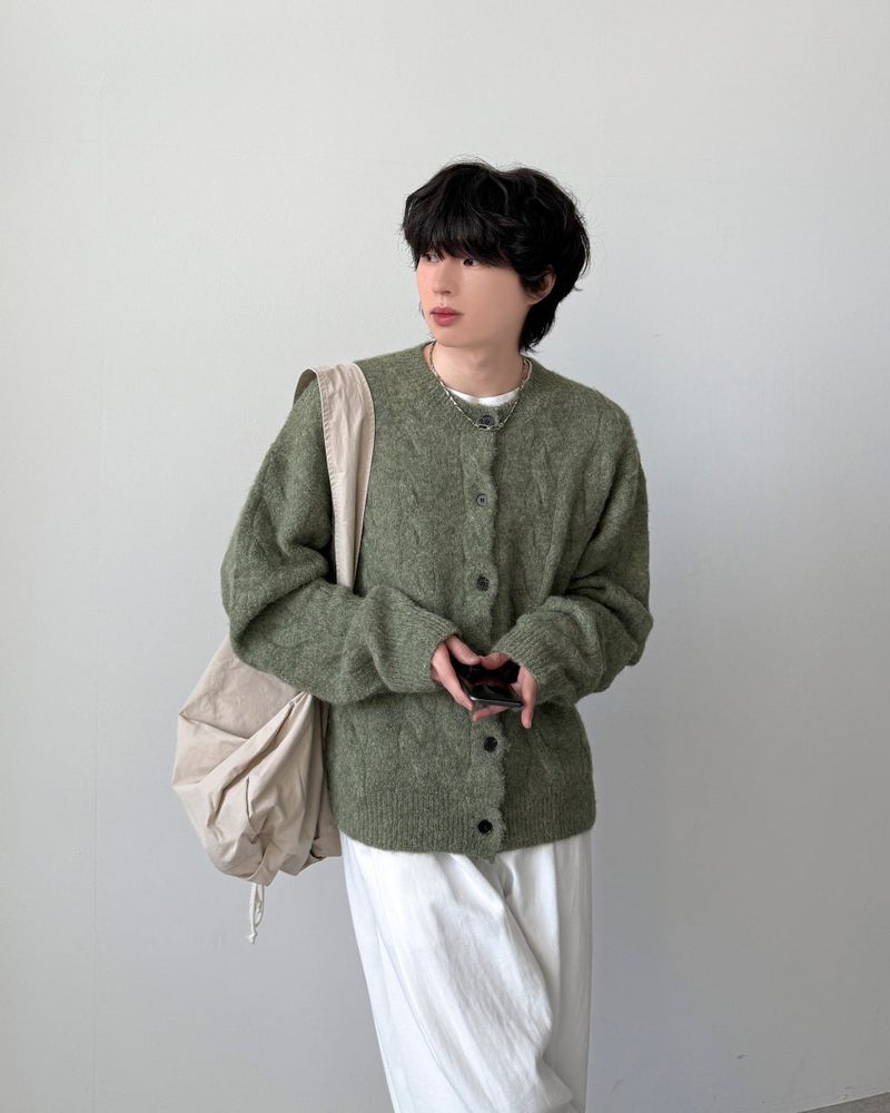 Runan Cable Hair Cardigan