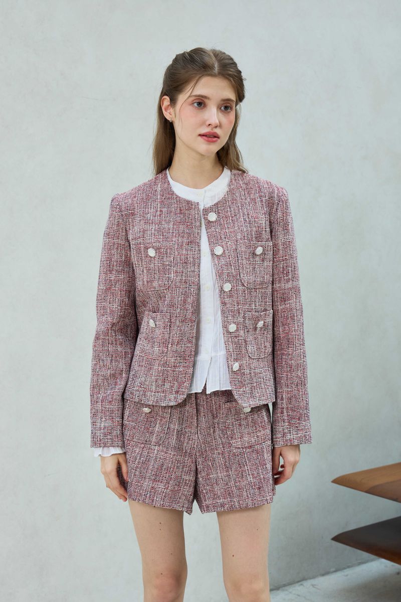 CHERISH TWEED JACKET / RED