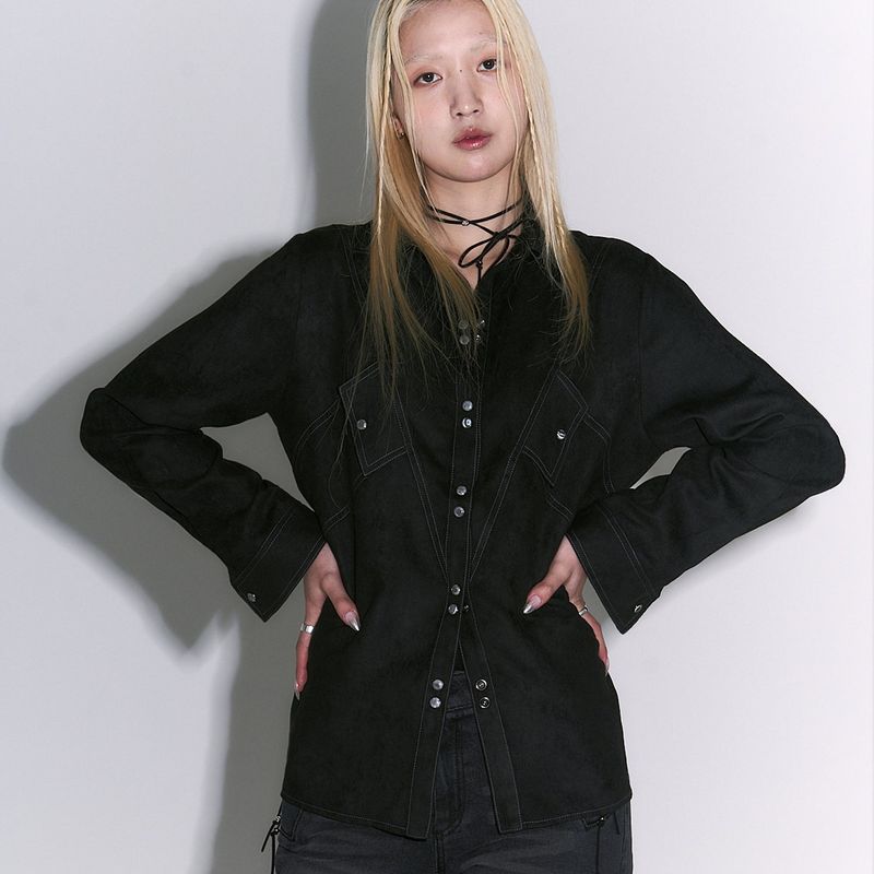 GYEOL（ギョル）の「 Two Pocket Western Shirt [black]（Tops）」