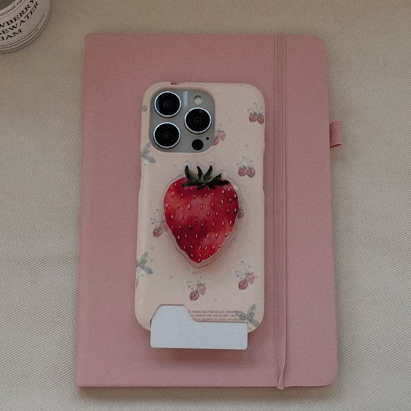 [Mademoment] strawberry flower pattern design iphone card case