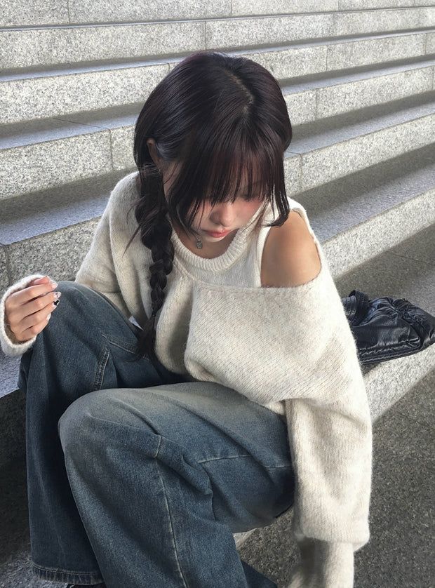 Thyssen Washing Denim Wide Pants