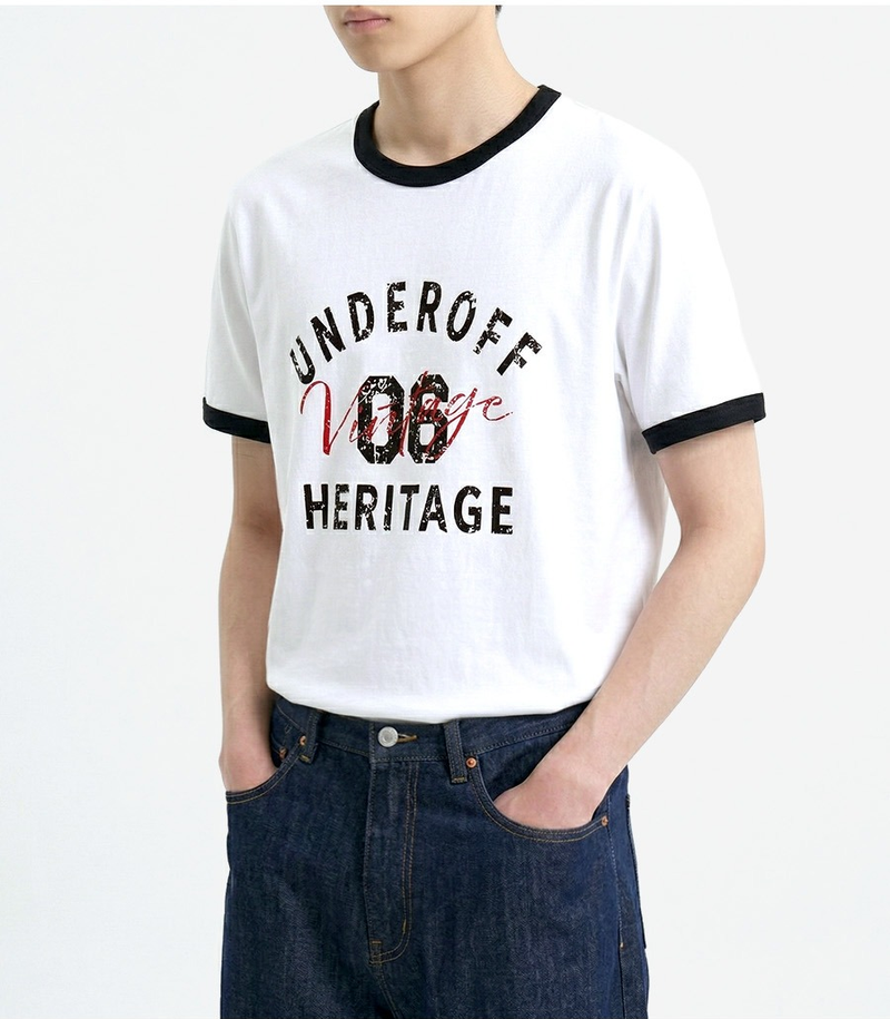 Essential Standard Short Sleeve Ringer T-shirt Vintage White