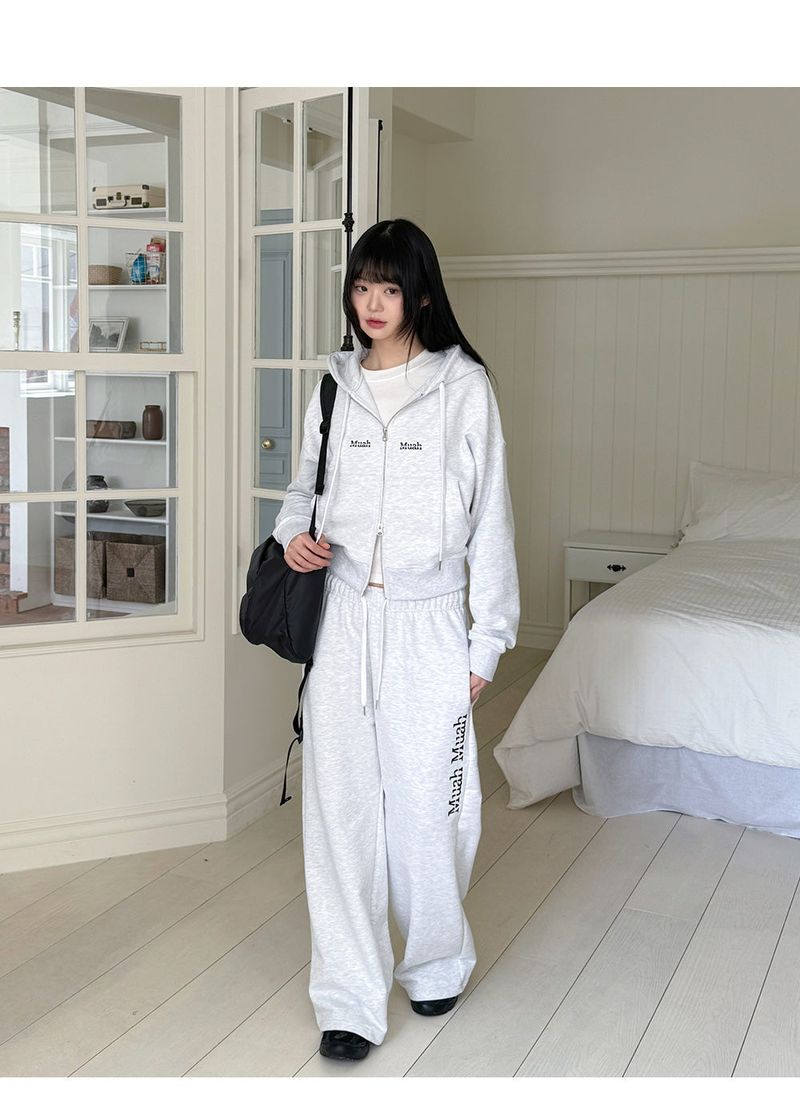 [SET] REGULAR FIT HOOD ZIPUP PANTS SET UP