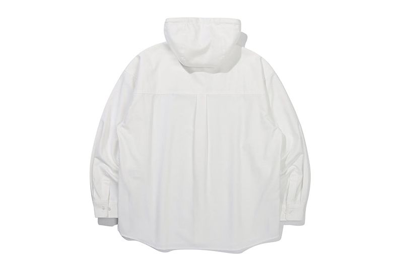 SIDE SLIT HOODIE SHIRT_WHITE