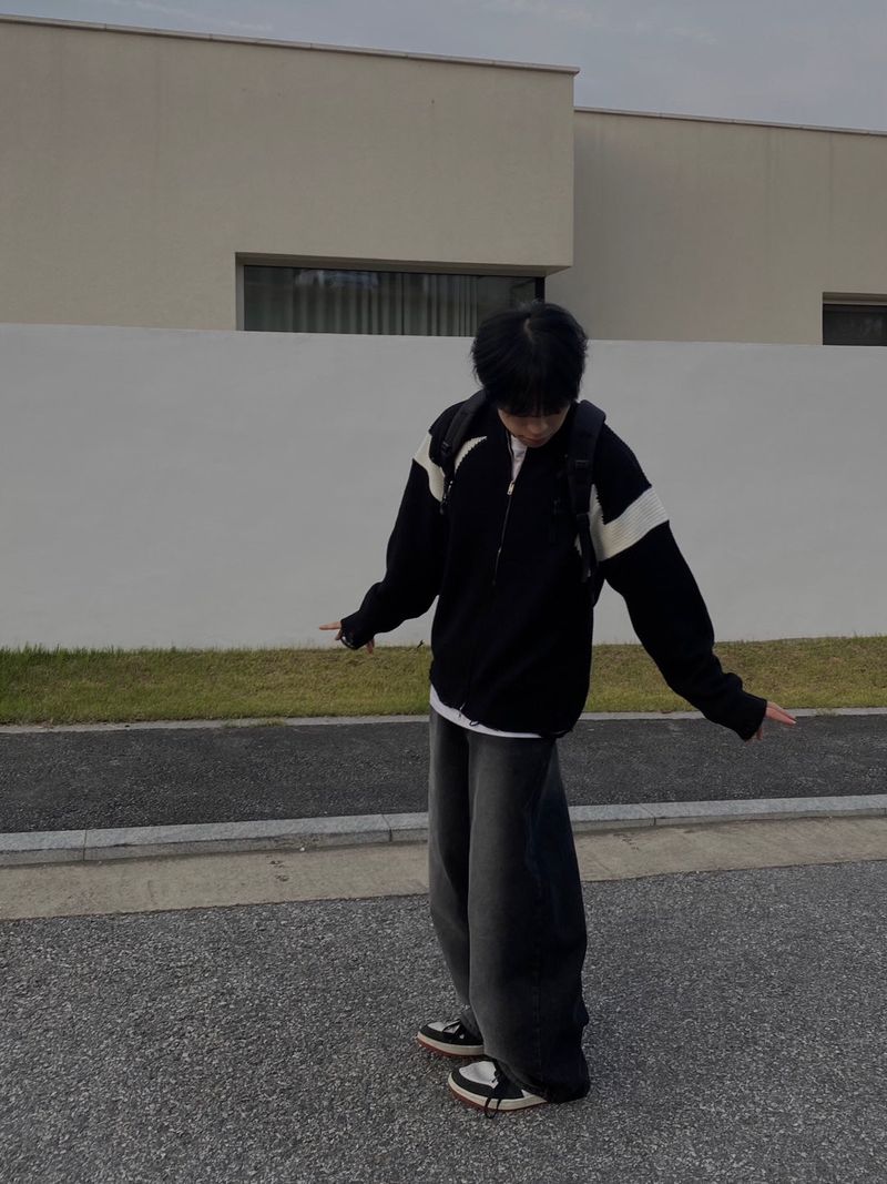 Vintage wear knit zip up 2C