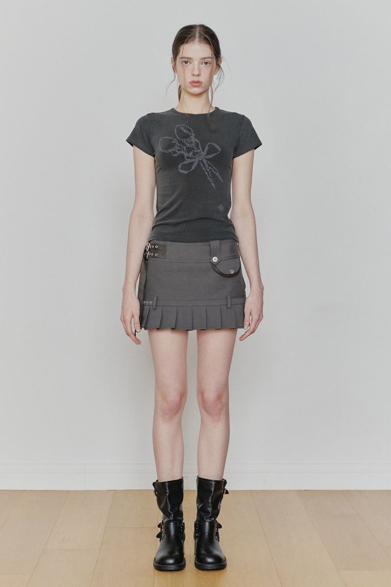 FRAGILE GRAPHIC TEE charcoal