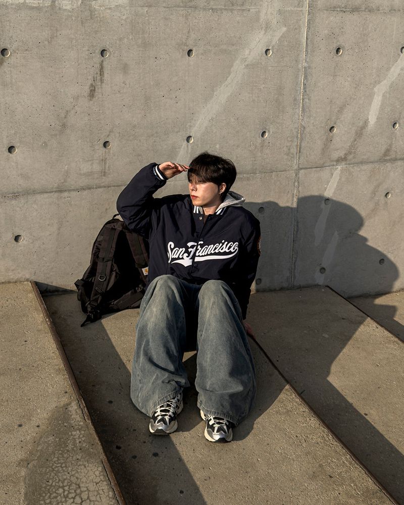 Sanver Lettering Varsity Padding Jumper