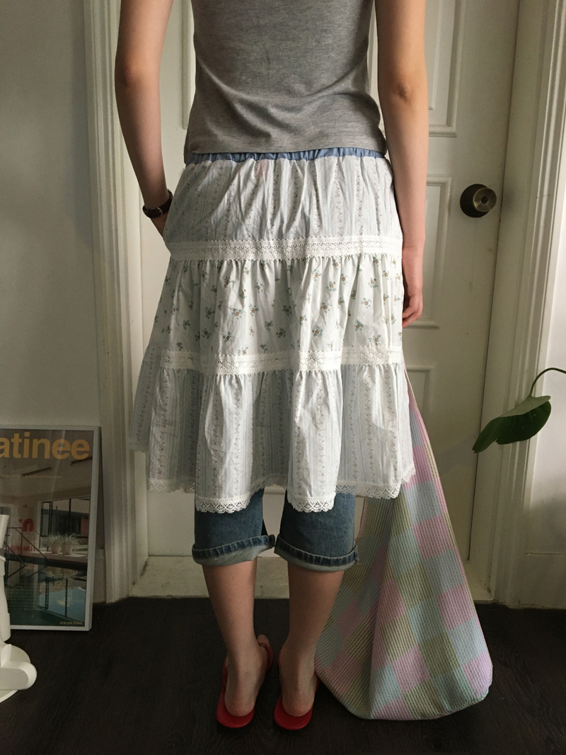 YWD COLOR-BLOCK FLORAL SKIRT (2color)